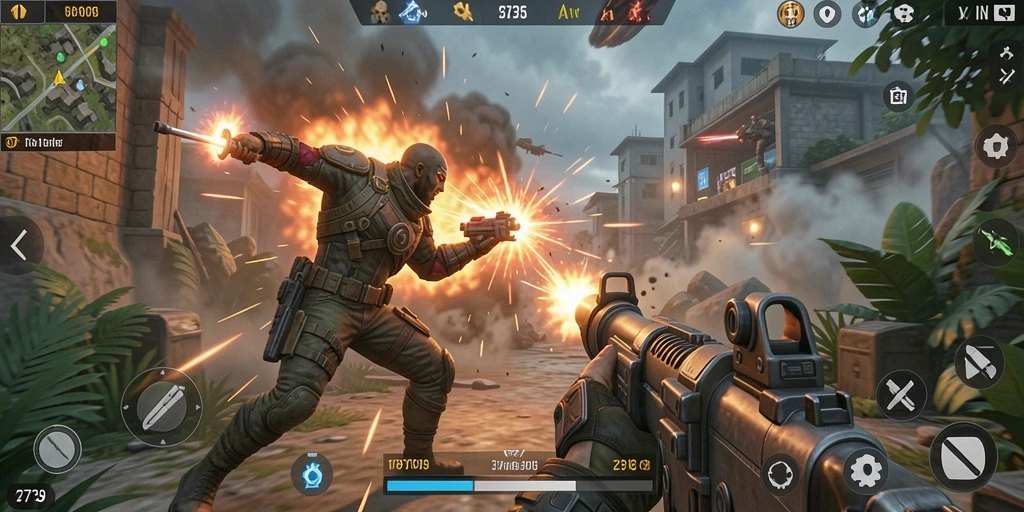 Screenshot utama 2739 menampilkan aksi bertarung dalam mode TPS yang mendebarkan.