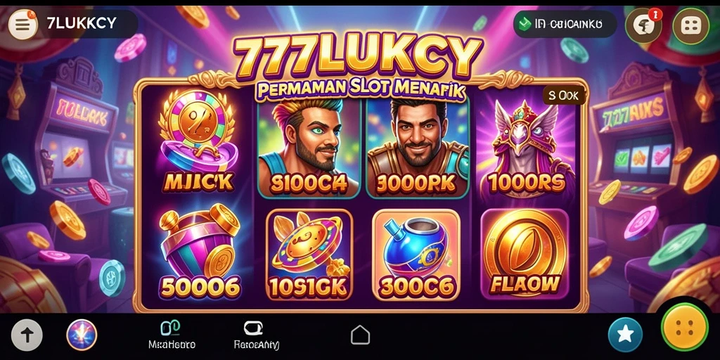 Tampilan gameplay menarik dari permainan slot 777LUKCY.