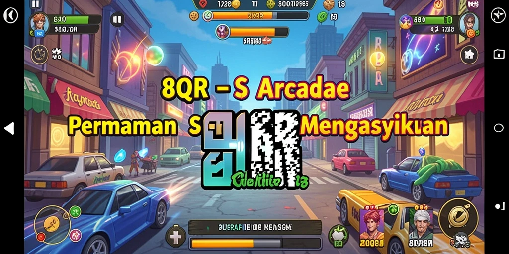 Tampilan seru gameplay 8QR dalam mode arcade yang menantang.