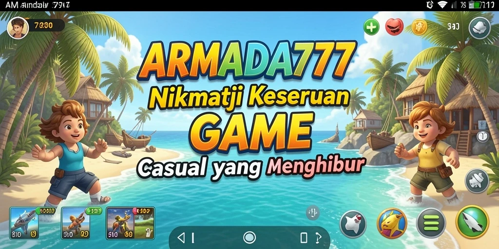 Tampilan gameplay seru dalam ARMADA777 dengan grafis cerah.