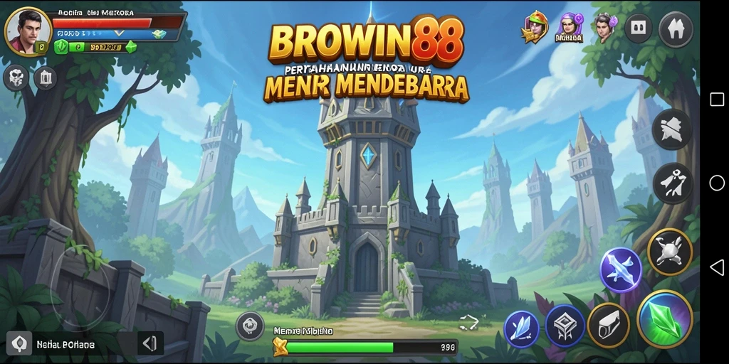Tampilan gameplay BROWIN88 yang seru dan menegangkan dalam pertarungan Tower Defense.