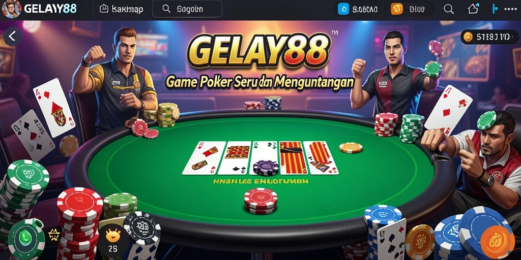 Tampilan menarik dari gameplay poker di GELAY88.