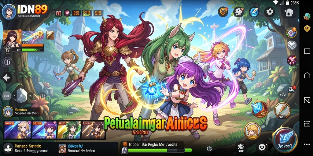 Tampilan gameplay seru di dunia anime yang penuh petualangan.