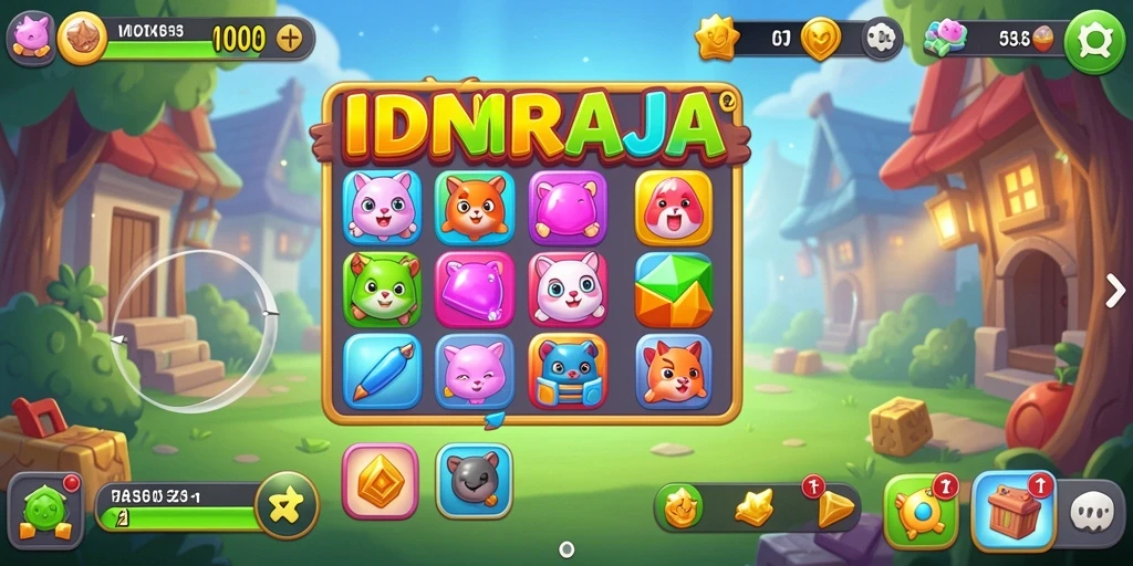 Tangkapan layar IDNRAJA menampilkan gameplay Match-3 yang menantang dan seru.