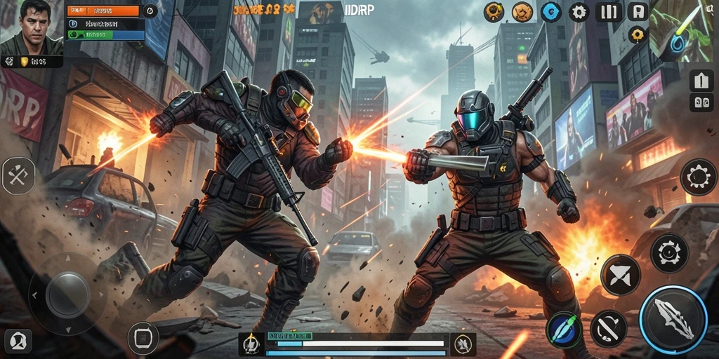 Menampilkan gameplay mendebarkan dari IDRRP dengan pertarungan intens.
