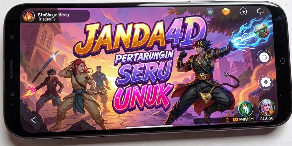 Screenshot menunjukkan aksi pertarungan seru dalam JANDA4D.