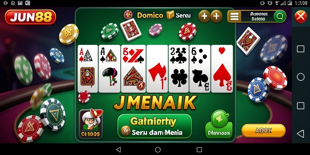 Tangkapan layar gameplay JUN88 yang menunjukkan suasana permainan Domino.