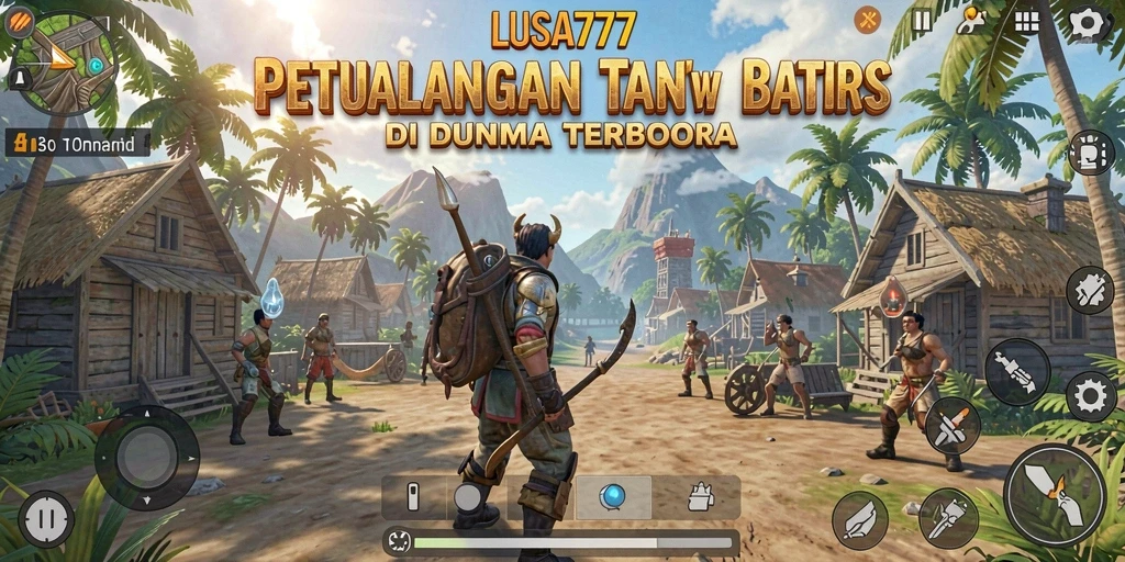 Screenshot menunjukkan petualangan intens dalam gameplay Open World LUSA777.