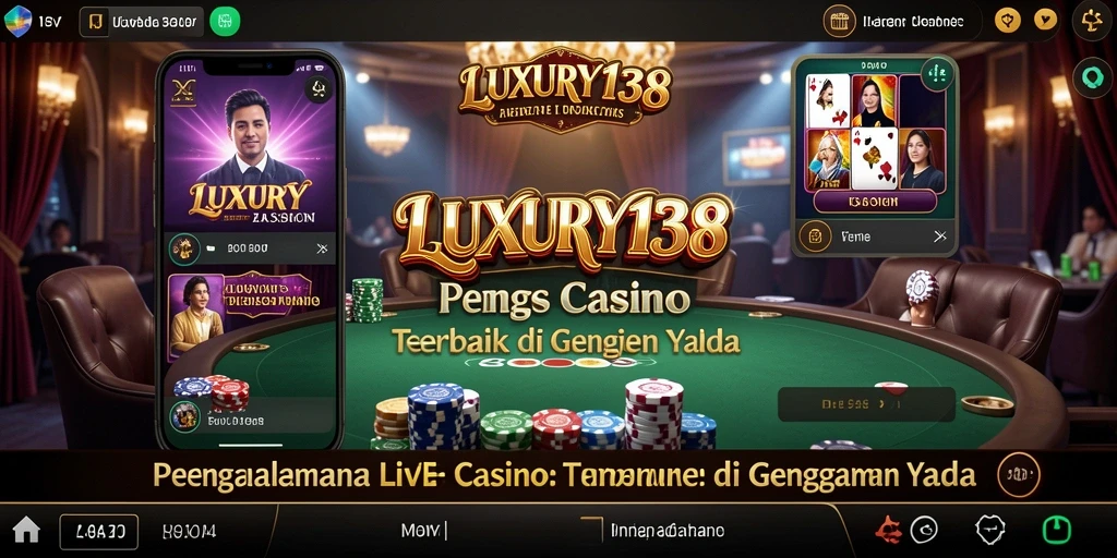 Screenshot gameplay LUXURY138 menampilkan dealer langsung dan suasana kasino yang nyata.