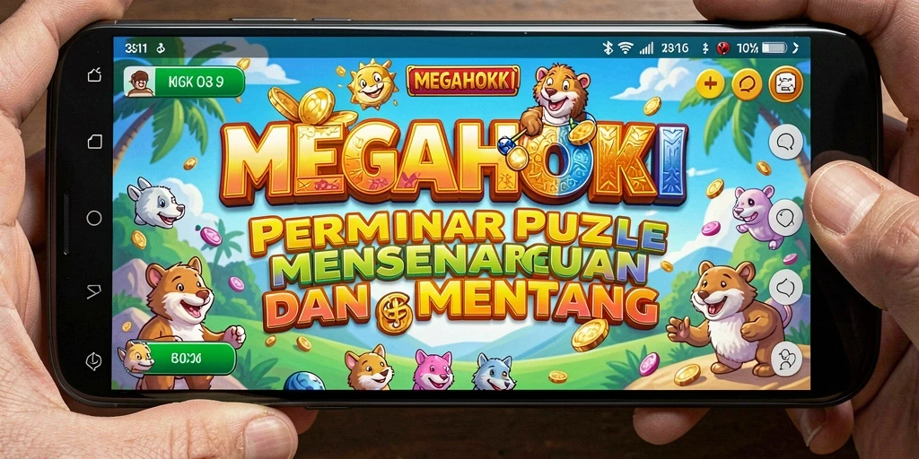 Tampilan menarik dari gameplay Puzzle MEGAHOKI yang menantang.