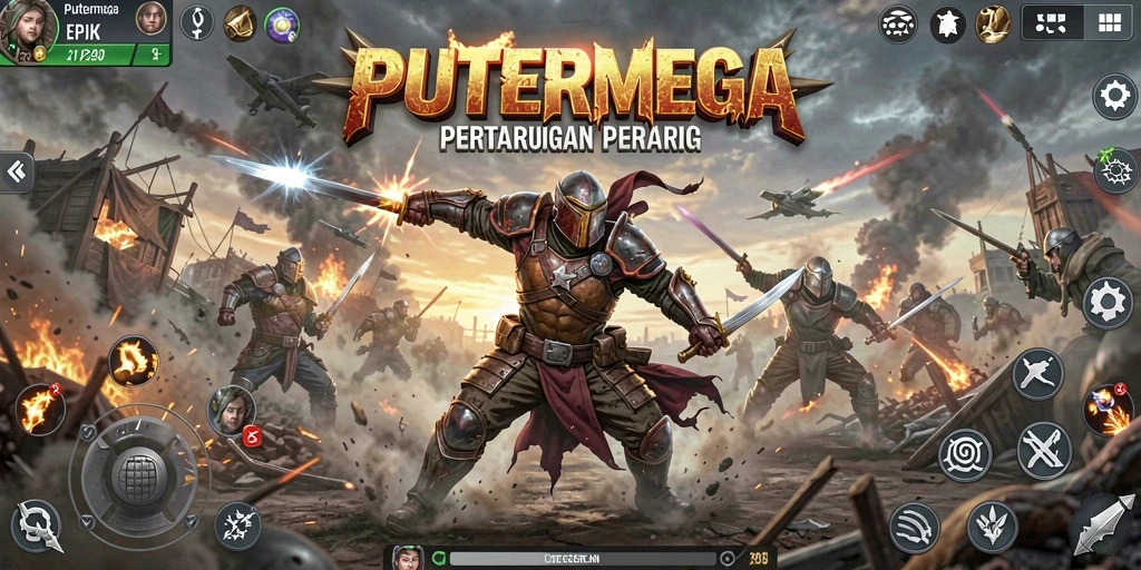 Tampilan seru gameplay PUTERMEGA dalam pertarungan Battle Royale.