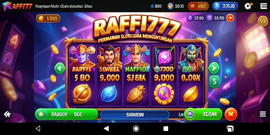 Screenshot utama RAFFI777 menunjukkan tampilan gameplay slot yang menggugah selera.