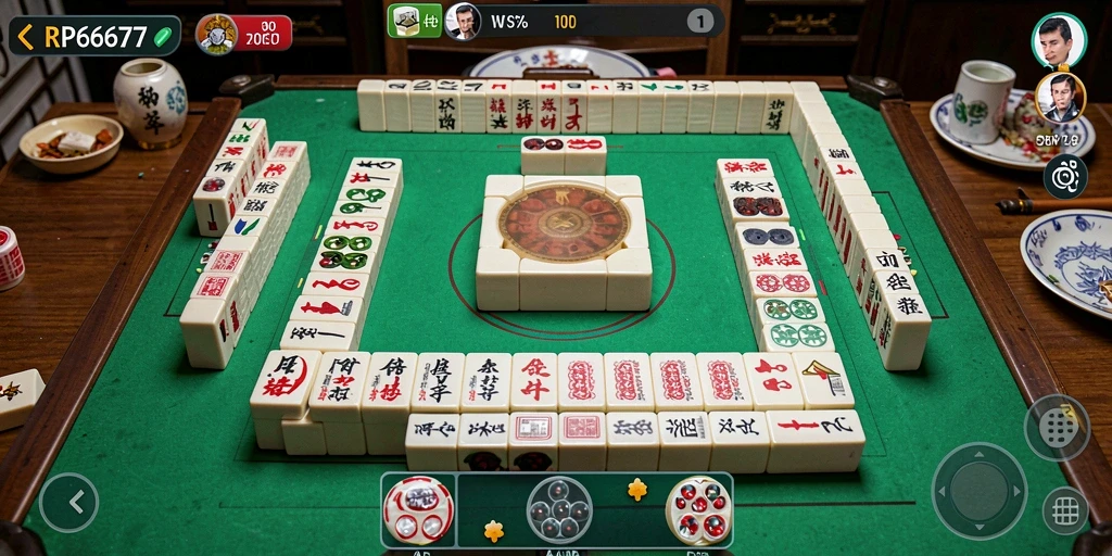 Tampilan gameplay menarik dari RP6677 permainan Mahjong.