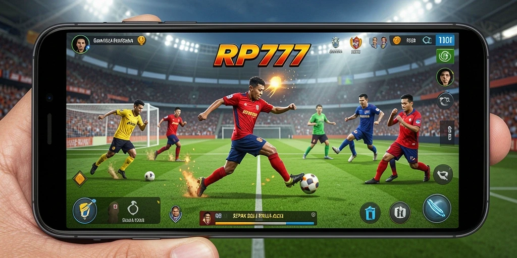 Tampilan gameplay menarik dari game sepak bola RP777.