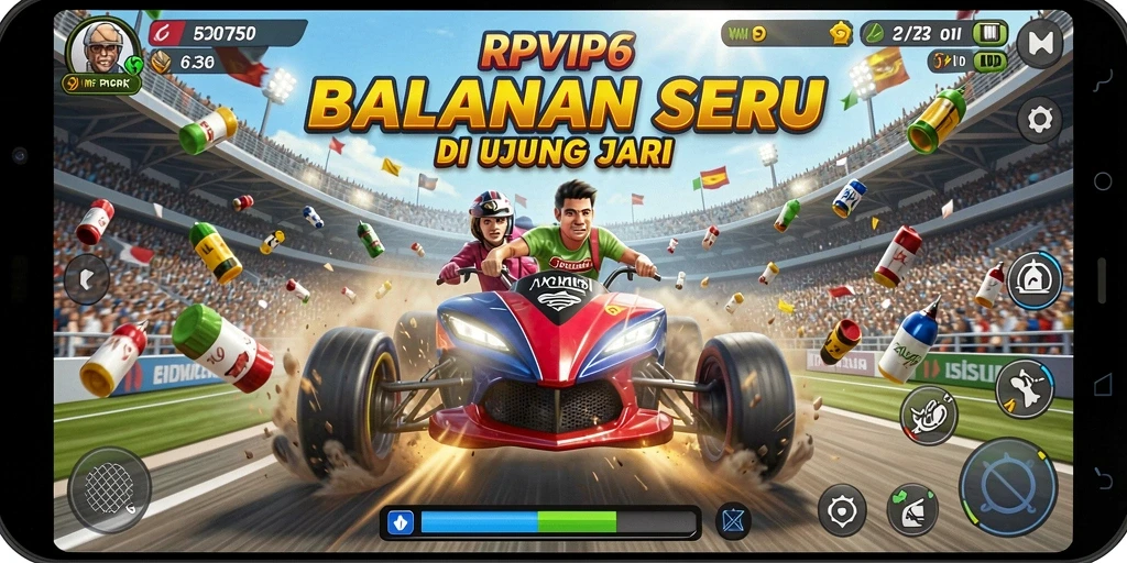 Screenshot utama RPVIP6 menampilkan momen balapan yang mendebarkan dan grafis yang menawan.